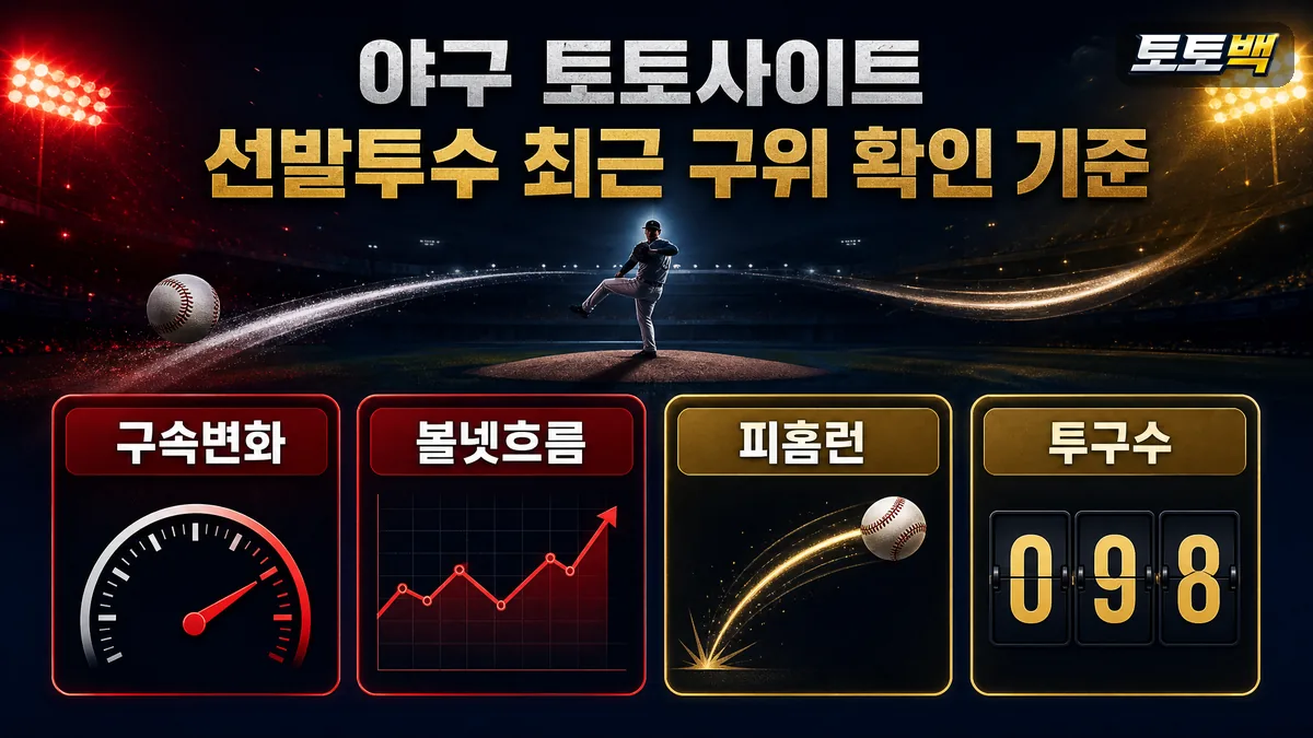 선발투수의 구속 변화와 투구 수 흐름을 정리한 야구 가이드 이미지