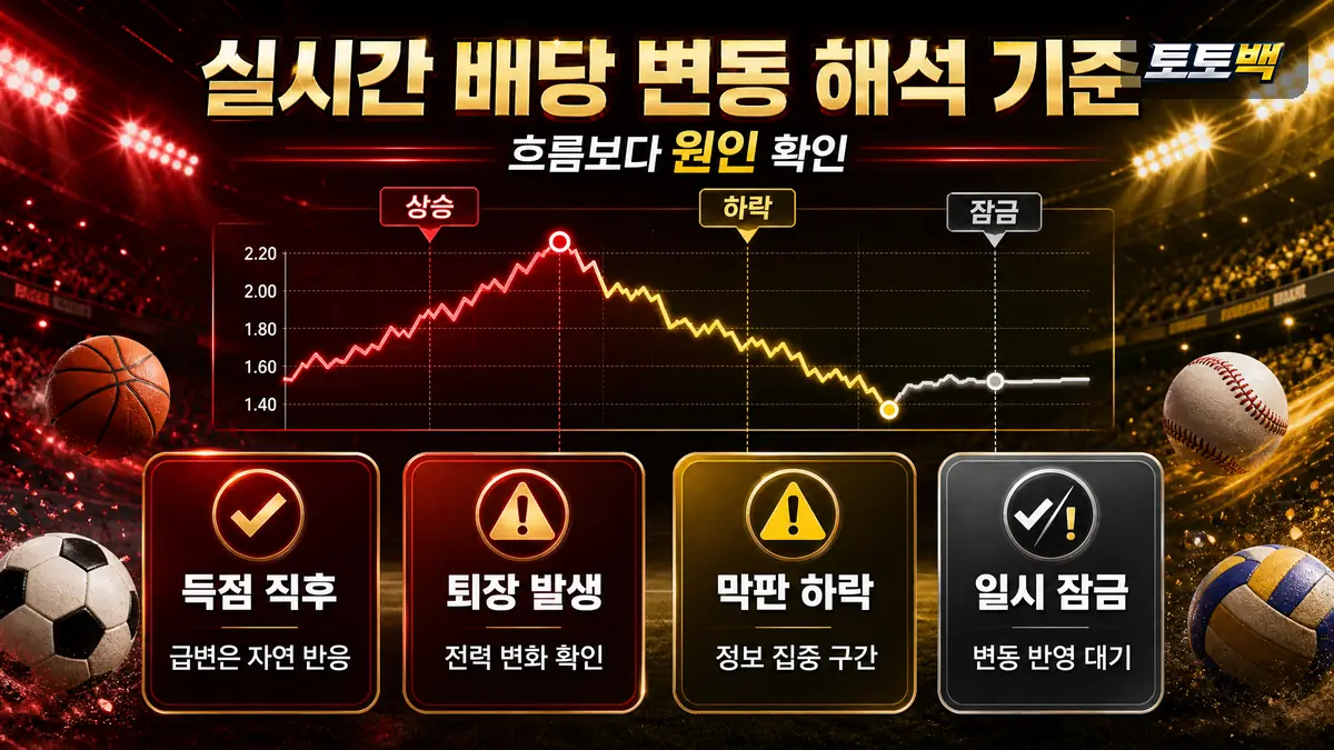 실시간 배당 변동 상황과 토토백 해석 기준을 비교한 이미지