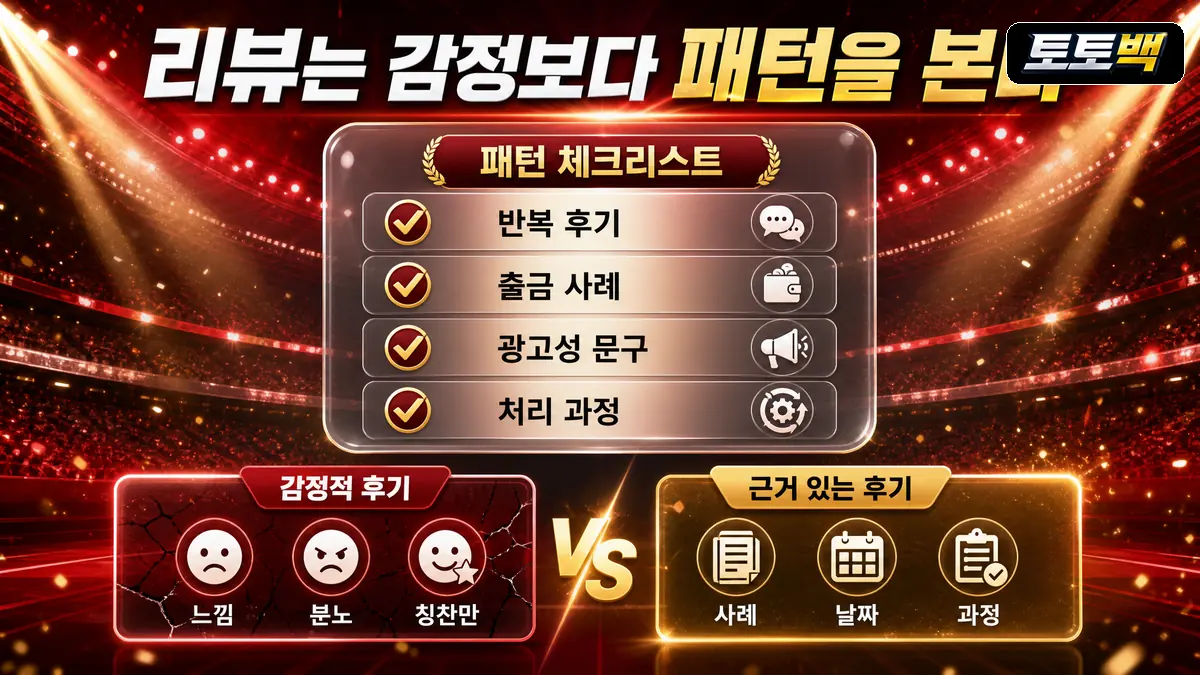 토토사이트 먹튀 리뷰 패턴과 반복 사례 확인 기준을 정리한 이미지